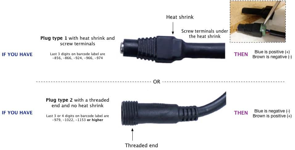 LED plug types wiring